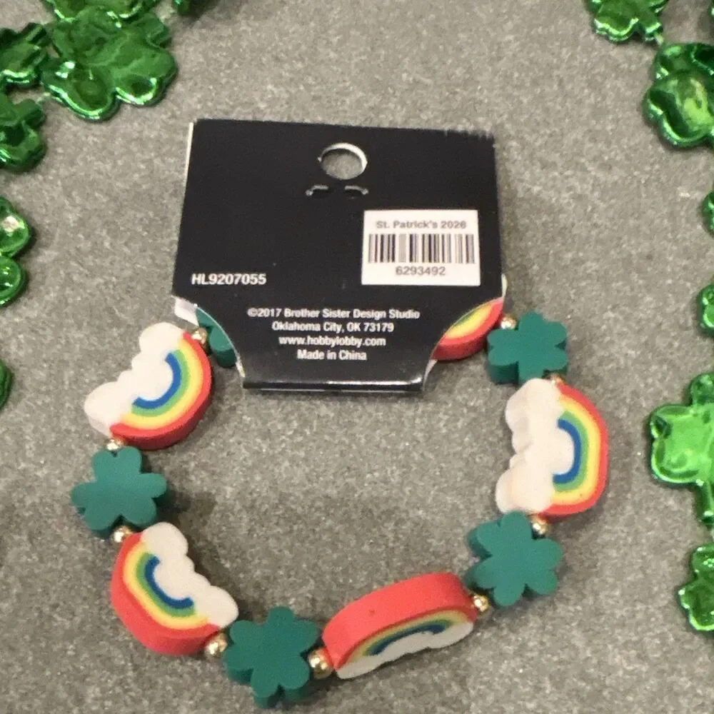 Hobby Lobby St. Patrick's Day Decorations Lot w/ Glitter Clover Garland & More